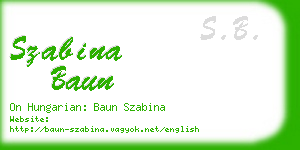 szabina baun business card